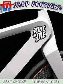 Pegatina impermeable de PET para bicicleta "RIDE OR DIE", con letras llamativas y diseño resistente a los arañazos y colorido, duradera y decorativa para cuadros de bicicleta, adecuada para bicicletas de carretera, bicicletas de montaña, accesorios de ciclismo, entusiastas del DIY y ciclistas. La opción ideal para todos estos grupos.