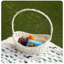 Weidenblumenkorb im Pastoralstil, Obstkorb, Geschenkverpackungskorb, Aufbewahrungskorb für Picknickgemüse, Geschenkkorb