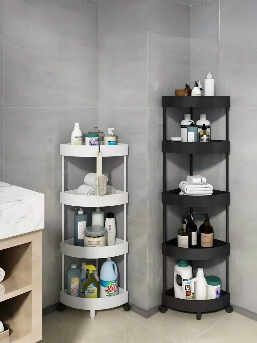 Corner Bathroom, Triangular Corner Rack, Floor-Standing Toilet, Washroom, Bathroom, Storage Rack, Gap, Multi-Layer Kitchen Storage Rack Bathroom - Multicolor - View 1