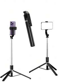 Palo selfie inalámbrico de 1700 mm, trípode extensible y plegable para smartphones, para fotografía equilibrada y estable, transmisión en vivo, vacaciones de verano, viajes, actividades al aire libre