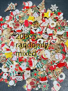 20/50/100 PIEZAS Surtido aleatorio (aproximadamente 20 estilos) Encantos con temática navideña de DIY, cuentas y colgantes de aleación de zinc para Navidad para hacer pendientes, collares, pulseras y llaveros