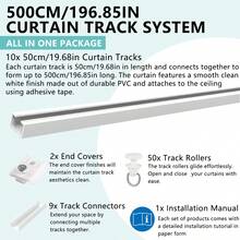 Self Adhesive Curtain Track, Paste Type No Need To Drill, Suitable For Smooth Ceiling Or Wall, Closets, Door And Window Frames, Meet Multi-Scenario And Multi-Functional Needs Bathroom Decor