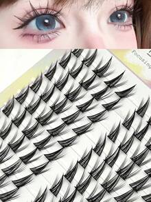 100 szt. kępek słonecznika, grube i urocze, segmentowane sztuczne rzęsy, naturalne, kreskówkowe, skręt C