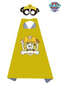 2pcs Paw Patrol Costume Eye Mask Cape Cloak Double Layer Ryder Chase Super Hero Cape, Suitable For Birthday, Christmas, Halloween, Graduation And Back To School Decoration - Multicolor - View 11