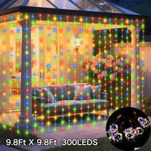 Solar Curtain String Lights, Outdoor Waterproof Garden Christmas Decoration,Fairy Lights 8 Lighting Modes,100/200/300 Leds, Light String For Garden Yard Pavilion Fairy Garland String Lights Holiday,Window, Bedrooms, Wall, Room, Pavilions, Tents, Party, Porch ,Wedding, Garden Background Decoration - Black - View 16
