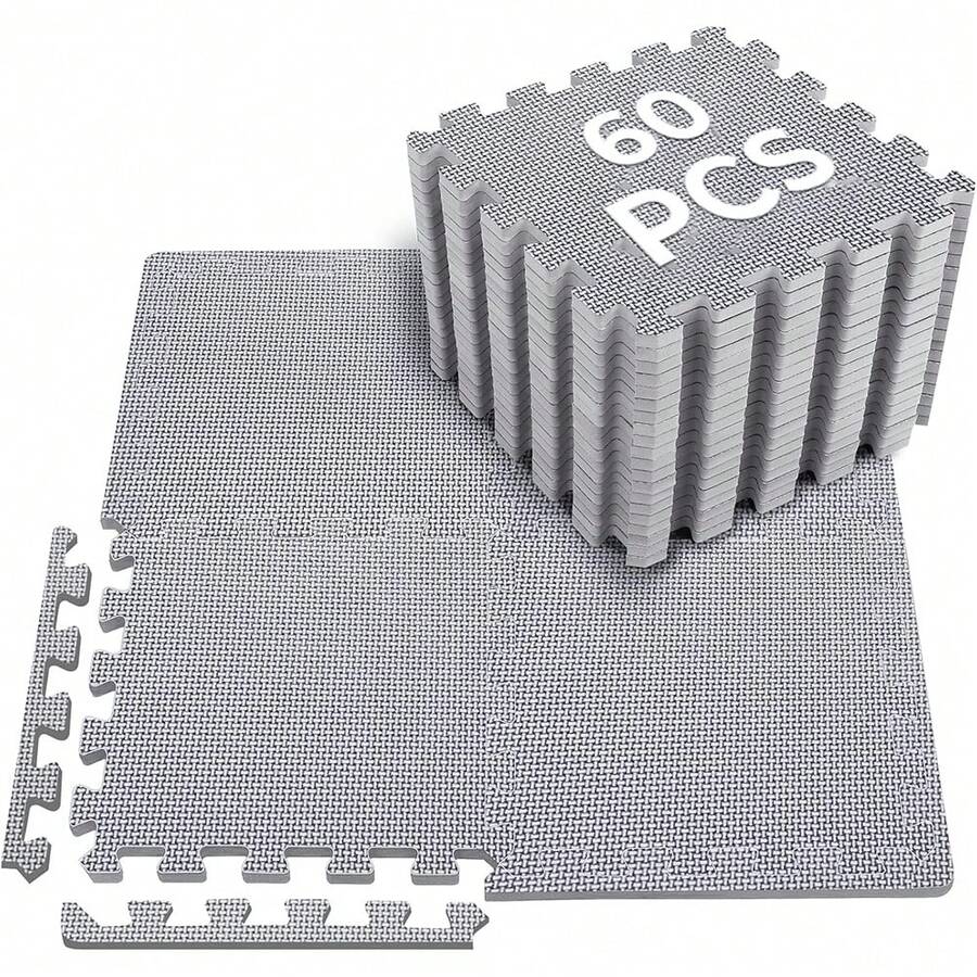 DDCAQIOUA 20/40/60 件地垫，家居装饰垫，EVA 互锁健身垫，柔软，防滑，防水，非常适合家庭和健身房