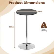 GOFLAME Round Bar Table 103cm Height Pub Table With MDF Top And Metal Frame - Black - View 2