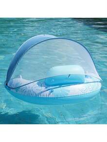 1pc Inflatable Pool Chair With Canopy, Inflatable Floating Lounger, Water Sofa, Suitable For Adult Water Activities And Parties - Multicolor - View 5