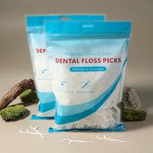 600pcs/300pcs/50pcs Dental Floss Sticks, Interdental Brushes For Deep Cleaning Of Dental Floss, Suitable For Travel, Home Use, And High-Value Household Dental Floss. Plastic Toothpicks In Bags For One-Time Cleaning Of Interdental Food Residue - 白色 - 查看 9