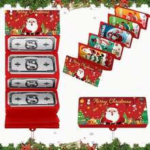 1pc Santa Claus Dollar Bill 10-Slot Red Envelope Gift Bag, Christmas Holiday Party, Gift Cash Money Box, Christmas Decoration, Christmas Party Favor, Holiday Party Gift - Multicolor - View 5