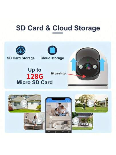 2MP Wireless Home Security Camera, USB Power, PTZ Technology, Motion Detection, Two Way Audio, Spotlight Alarm, Low Power Support SD Card/Cloud Storage, Elderly, Baby Pet Monitor, WIFI Protect Your Home/Yard/Shop view 5