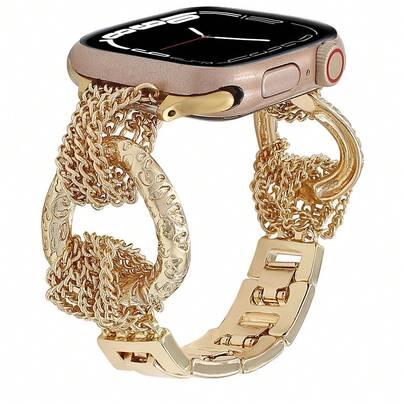 1 件全新女士手表带，带心形钥匙皮绳吊坠表带，适用于 38/40/41/42/44/45 毫米