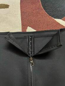 3-Row Hook & Zipper Seamless Waist Cincher, Solid Color Polyester Fiber Underbust Shapewear/Body Shaper/Tummy Control/Waist Trainer/Postpartum Recovery/Fat Burning/Sports/Outdoor/Shaping Outfit