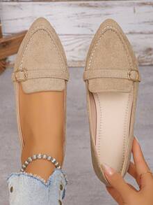 Khaki Suede-round Button