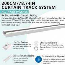 Self Adhesive Curtain Track, Paste Type No Need To Drill, Suitable For Smooth Ceiling Or Wall, Closets, Door And Window Frames, Meet Multi-Scenario And Multi-Functional Needs Bathroom Decor