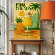 1pc Framed Colada Art, Festive & Relaxing Decor, Ideal For Tropical Fans & Party Spaces, Wall Arts, Posters Wall Decor For Bars, Restaurants, Cafes Pubs, Room, Home Decoration Materials - 彩色 - 查看 1