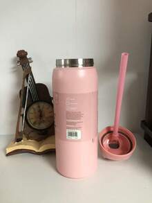 More Choices, Better Lives This 320Z Stainless Steel Straw Sports Cup Spring-Lid Cup Is Not Only Stylish But Also Practical, Ensuring The Cold And Thermal Insulation Of The Water. Ideal For Both Home And Outdoor Business Trips. In Life, A Good Water Cup Not Only Makes It Convenient To Drink Water, But Also Adds Warmth - 粉色 - 查看 1