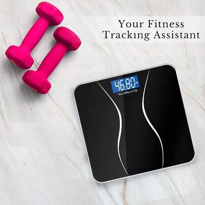 396lbs Capacity Smart Electronic Bathroom Scale, Battery Powered (2 AAA Batteries), With Temperature Display And High-Definition LED Display, Single Button On/Off, Auto On/Off, Tempered Glass Material, Ideal For Home And Gym Use, Essential For Fitness And Weight Loss