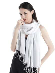 1 xale clássico à prova de vento de cor sólida, 180 x 70 cm, cachecol fino unissex moderno, adequado para ambientes com ar-condicionado, cachecol extra grande para manter aquecido