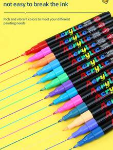 1pc 260 Colors Acrylic Marker Pens, Thin Tip, Waterproof, Odorless, Stackable, Art Brush, Suitable For Colored Pencil Markers, Painting Stationery, School Supplies, For Artists Painting Brush, Used For Making Christmas, Thanksgiving, New Year Gifts, Easter Eggs, Holiday Gifts, Card Making, Metal, Ceramic, Wine Glass, Halloween Decoration Graffiti Pens