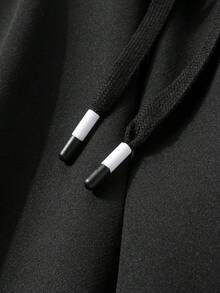 Winter Men's Outdoor Sports Pants, Fashionable Casual Versatile Trousers For Hiking, Cycling, Dating, Drawstring Waist, Thickened And Thermal Lined - Black - View 8