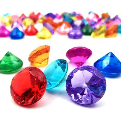 20Pcs Acrylic Diamonds, 20 Mm, Decorative Diamonds, Acrylic Gemstones, Fake Gemstones For Vase Fillers, Wedding Vases, Table Decoration, Party