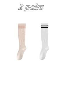 1/2/3/5双女士长袜白袜子夏季袜子运动压缩袜女士专业运动健身袜透气瑜伽小腿棉袜及膝袜小腿袜紧身裤袜适合跑步、跳绳、骑自行车和日常穿着。秋季