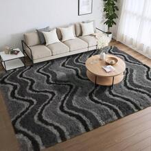 Carpets-Merelax Soft Area Rug For Livingroom Bedroom, Machine Washable 4x6 Black Rugs Fluffy Shaggy Bedside Rug, Non Slip Indoor Carpet For Nursery Kids Room Home Decor Aesthetic