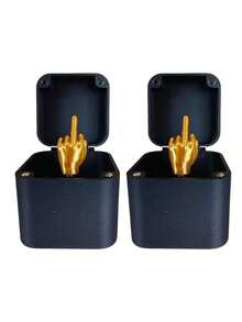 惊喜便便礼盒在中间，手指便便心放在盒子里，烦人的礼盒，盖革礼盒，只为你盒子，成人恶作剧弹出式礼盒，办公桌面装饰有趣的恶作剧礼盒，圣诞节 - 彩色 - 查看 5