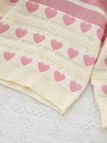 Young Girls Fall Cute Love Long Sleeves Sweater Pullover And Knitted Pleated Skirt Two Pieces Winter Casual Wear