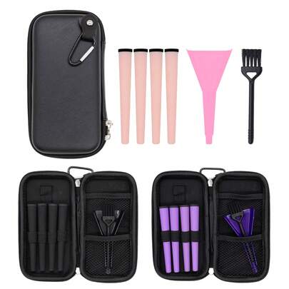 1 set Trousse à outils pratique : Pochette de rangement + 4 tubes entonnoirs + Entonnoir + Petite brosse, Petite pochette de rangement - Avec mousqueton, poche intérieure en filet, sangles. Ensemble d'accessoires pour fumeurs, convient pour les voyages en extérieur, cadeau parfait pour Noël et Halloween