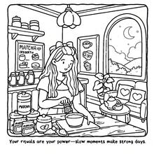 1 Stück MINDFULGIRL Entspannungs- und Stressabbau Malbuch, 46 Seiten mit gemütlichen Momenten mit Mädchen & Haustier Illustrationen, angenehme Muster, klare Linien, enthält verschiedene beruhigende Szenen, empfohlen zur Verwendung mit Zeichenplatte, Schulbedarf, Zeichnen & Malen, Halloween, Weihnachten