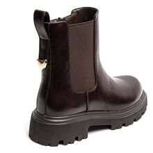 Women's Chelsea Boots, Thick Sole Design - Comfortable & Fashionable, Showcasing Urban Chic - Brown - View 6