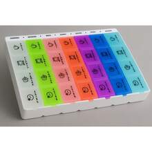 Weekly Pill Holder With 28 Compartments – Daily Medicine Organizer - Multicolor - View 1