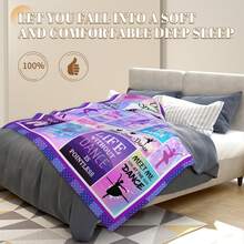 Purple Floral Ballet Throw Blanket For Youth, Lightweight Flannel Fleece, 50x60 Inch, Machine Washable - Purple - View 7