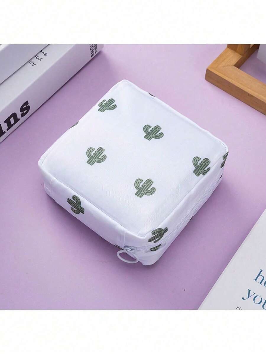 Bolsa De Almacenamiento De Toallas Sanitarias Estilo Dibujos - Blanco - Ver 1