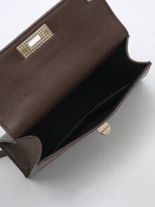 新款女士亮面鳄鱼纹手提包，容量大，时尚优雅，配高档围巾，可作为单肩包使用，黑色 - 咖啡 - 查看 10