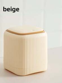 Multi-Functional Desktop Plastic Storage Bucket, Fashionable Mini Trash Can, Mini Trash Can With Lid - Detachable Small Trash Can, Small Plastic Trash Can, Pop-Up Countertop Garbage Basket, Suitable For Bathroom, Office, Kitchen, Bedroom, Desk, Coffee Table, Office, Car. Multiple Colors Available