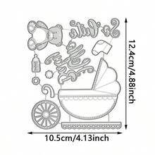碳钢切割模具，玩具服装装饰切割模具，DIY纸卡工艺品，适用于切割薄材料，贺卡装饰，压花，家居装饰项目 - 銀色 - 查看 17