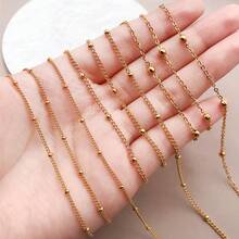 1meter Stainless Steel Satellite Bead Chains 304 Stainless Steel Ball Beaded Cable Link Chains Bulk For Jewelry Making DIY Craft - Multicolor - View 3