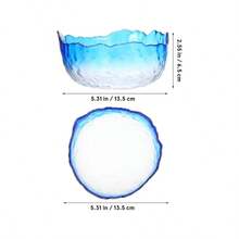 Glass Nail Soaking Bowl 9Inch Manicure Soak Off Bowl Pedicure Salon Bath Remover Decorative Fingernail Toenail Caring Polish Removal, Blue