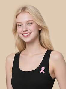 50 件乳腺癌宣传丝带别针 - 粉色银背合金胸针，适用于健康慈善活动、筹款、宣传和个人支持 - 展现您的团结和同情心