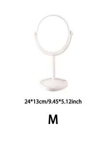 1个可旋转化妆镜，公主镜，塑料化妆镜，旅行镜，美容产品，长方形桌面折叠化妆镜，便携式旅行化妆镜 - 白色 - 查看 14