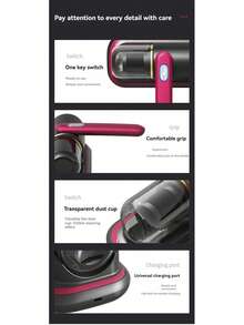 WWFW Milbenentfernungsgerät, kabelloses UV-Desinfektionsgerät für den Haushalt, Handstaubsauger, Milbenentfernungsartefakt