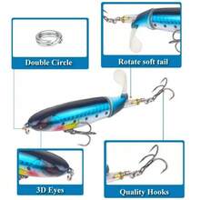 1 Pc 13g Topwater Fishing Lure Whopper Popper Artificial Bait Hard Plopper Soft Rotating Tail Fishing Tackle Fishing Bait