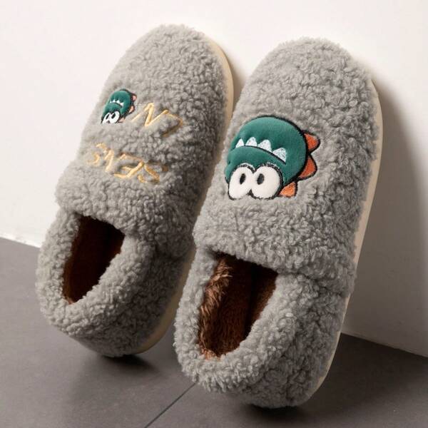 Women's Plush Lined Thick Slippers, Indoor Home Cute Heel Covered Postpartum Shoes, Non-Slip Warm Shoes For Men & Women, 2020-2025 New