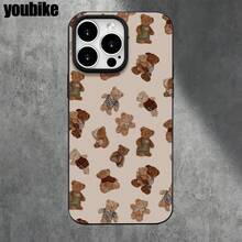 Fundas y carcasas protectoras con estampado de ositos de peluche y orificios grandes, compatibles con phone 16 Pro Max, 16, 15 Pro, 14, 14 Plus/14 Pro Max, 13, 13 Pro, 12 Pro, 11/11 Pro. Regalos para cumpleaños y fiestas - Negro - Ver 4