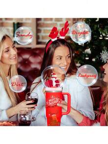 6/3/1 Stück Weihnachts-Strohhalm-Abdeckkappe, Silikon-Strohhalm-Aufsatz für Frau & Mann Becher mit Griff, süße 10mm Trinkhalm-Spitzen-Abdeckungen als Weihnachtsgeschenke.