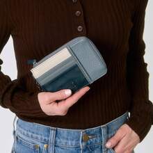 Women Wallets - Dusty Blue Block - View 2