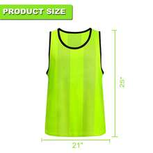 6/12 PCS Youth Pinnies Vertical Stripe Breathable Mesh Pennies For Soccer Basketball Sports